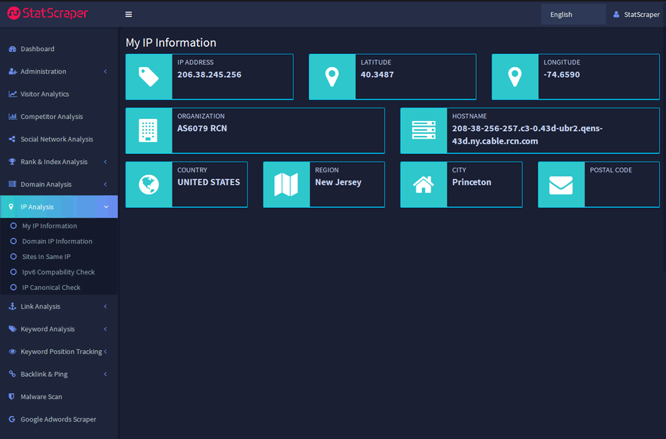 my ip information - ip analysis